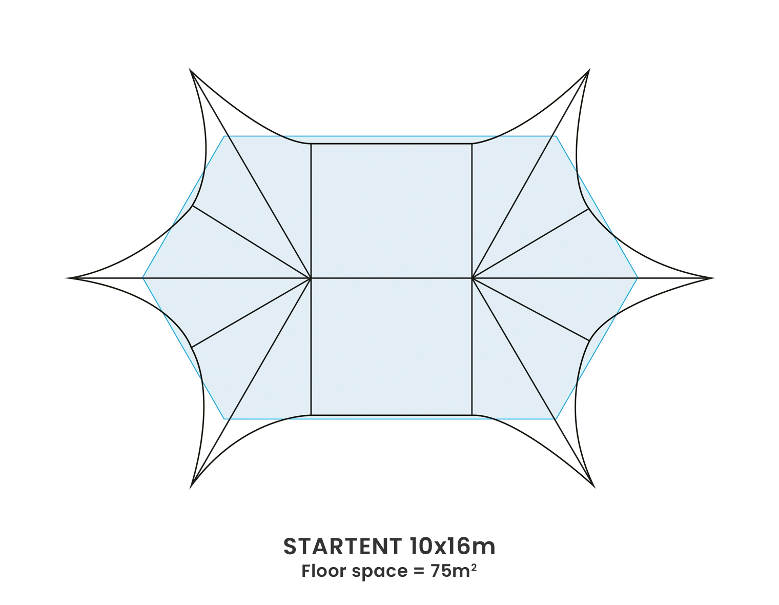 startent siatka 10x16m en Startent 10x16m floor space
