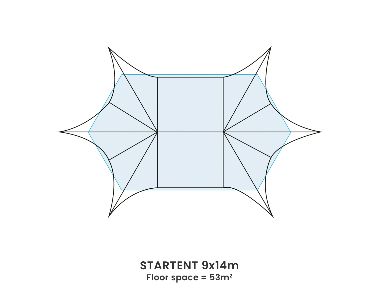 startent siatka 9x14m en Startent 9x14m floor space
